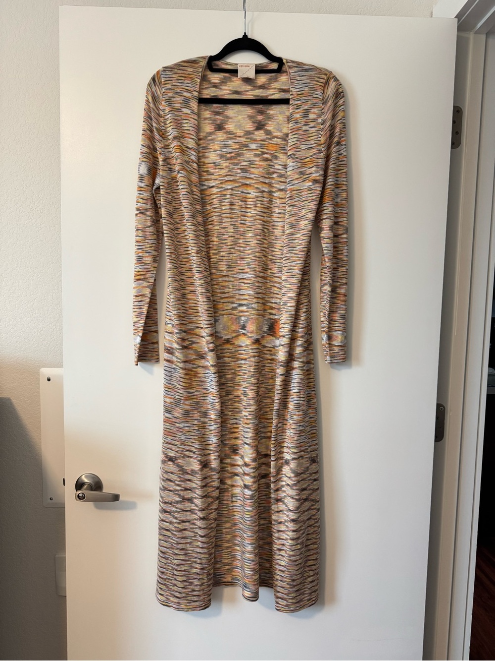 Kerisma Multicolor Long Open-Front Knit Cardigan Duster